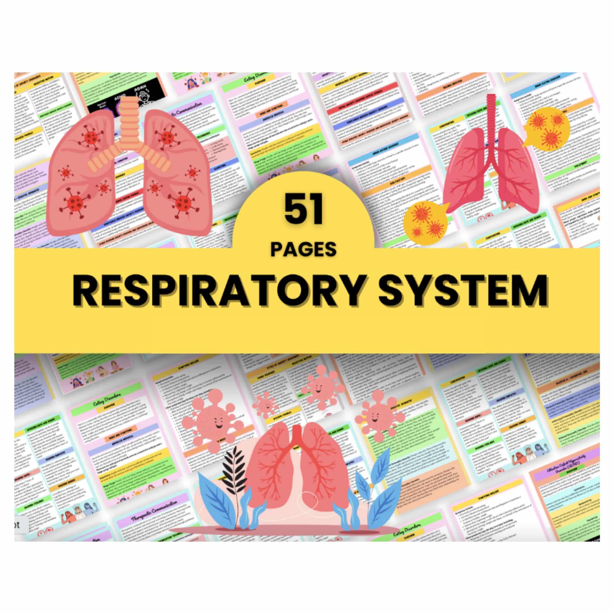 Respiratory System Bundle 51 Pages | Med Surg Nursing Study