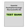 Test Bank for Essential Psychopharmacology 4th
