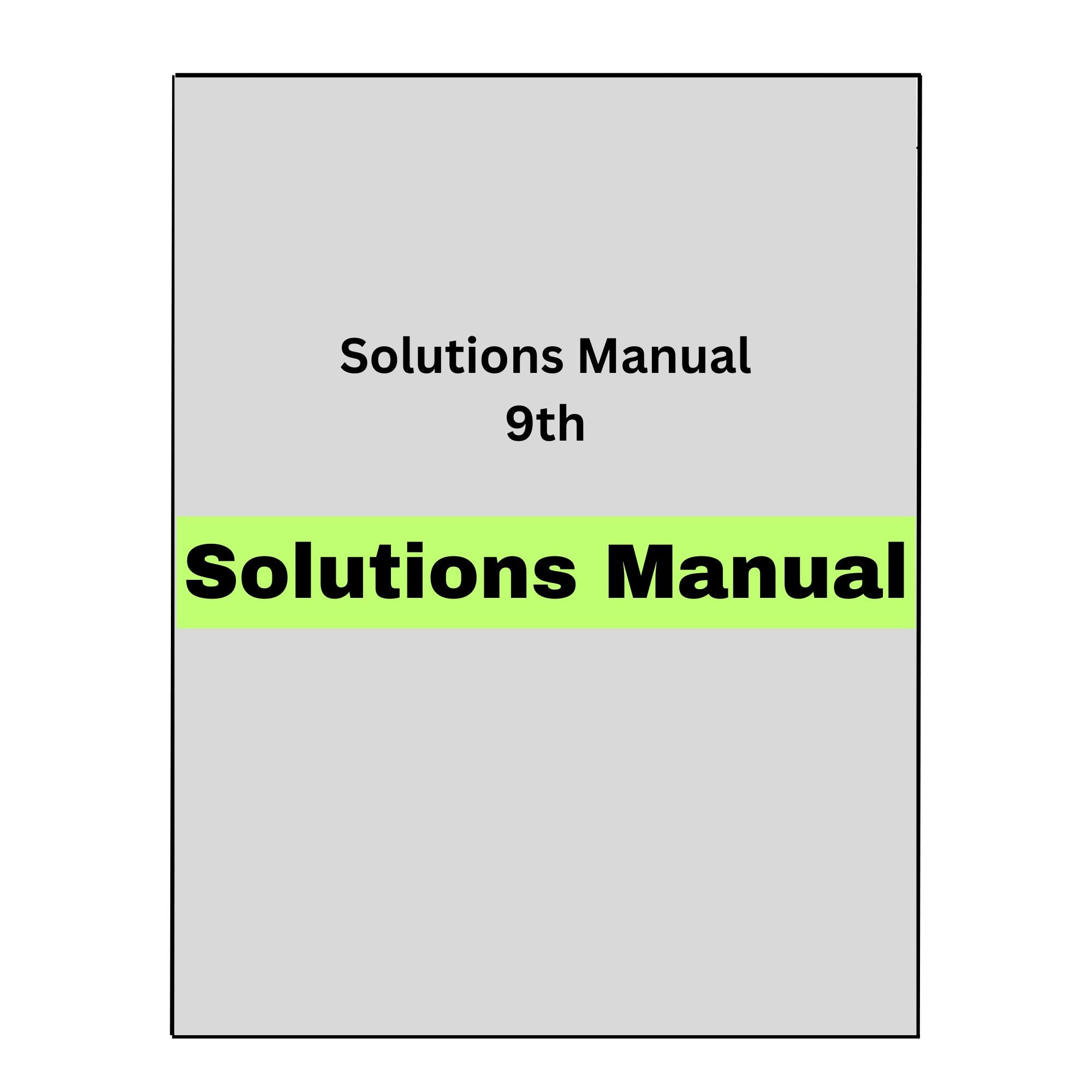 Solutions Manual for Calculus Early Transcendentals 9