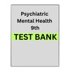Test Bank for Psychiatric Mental Health Nursing 9